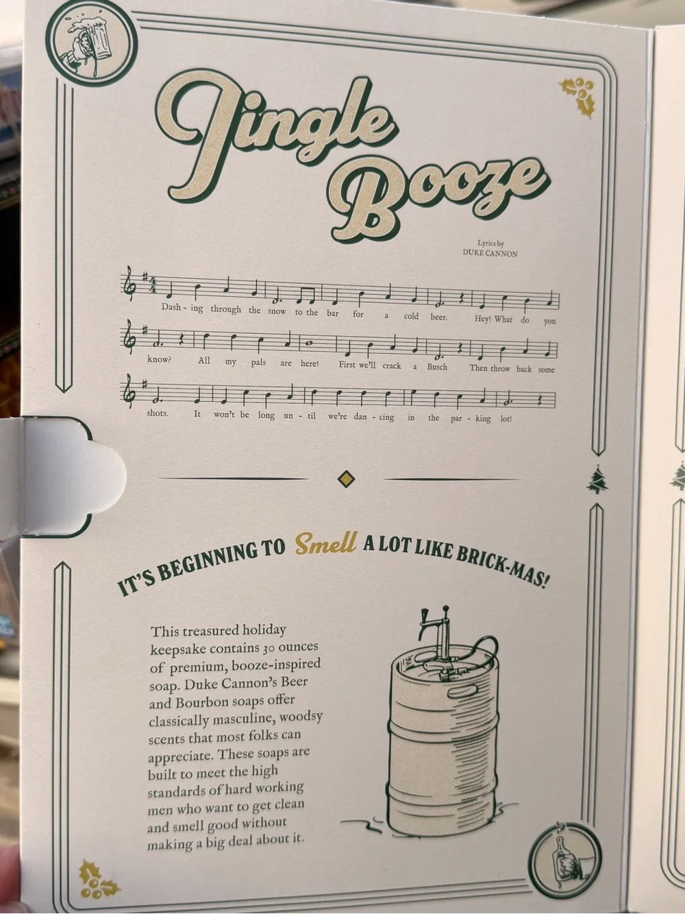 Duke Cannon Jingle Boooze Holiday Party pack 3 bars soap